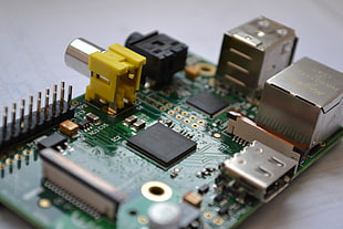 green and black circuit board, Raspberry Pi, computer, macro HD wallpaper