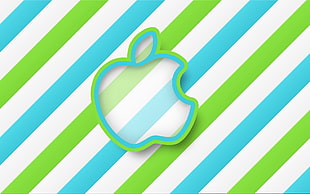 white,green, and blue Apple logo