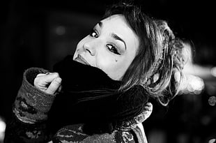 woman wearing black scarf HD wallpaper