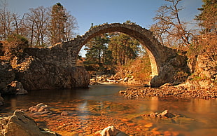 concrete arch with flowing water