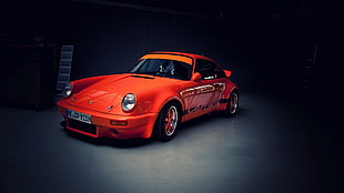 orange coupe, car, Porsche, orange HD wallpaper