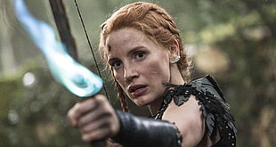 woman holding bow and arrow HD wallpaper