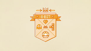 Pac-man ghost illustration, minimalism, 8-bit, retro games, Pac-Man 