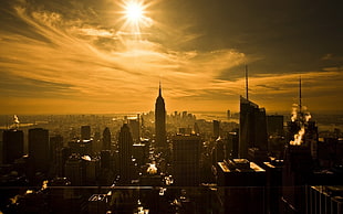 silhouette of Empire State Building digital wallpaper, photography, urban, city, building HD wallpaper