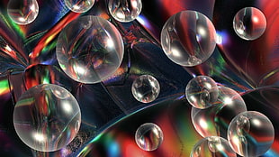 multicolored particles illustration HD wallpaper