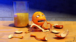 annoying orange digital wallpaper, digital art, humor, orange (fruit), juice HD wallpaper