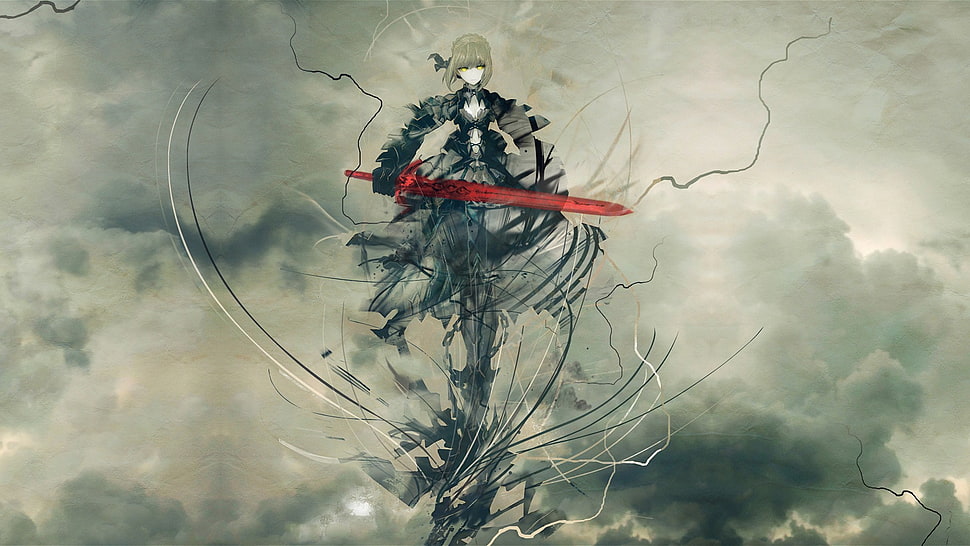 Swordswoman anime character digital wallpaper, anime, Saber, Fate/Zero ...