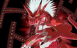 red dragon from Digimon illustration, anime, Digimon, Digimon Tri, red HD wallpaper