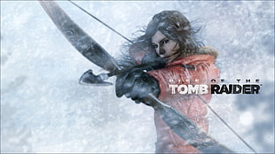 Tomb Raider wallpaper, Rise of the Tomb Raider, bow and arrow, snow, video games HD wallpaper