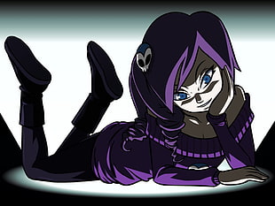 female purple hair anime character illustration, Zone-tan, Zone-sama HD wallpaper