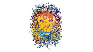yellow and blue lion clip art HD wallpaper