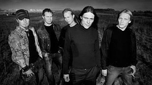 black and white photo of band HD wallpaper