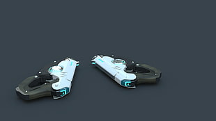 two white-and-black pistols, Overwatch, Tracer (Overwatch) HD wallpaper