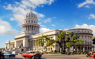 architectural photography of white concrete cathedral