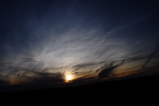 black clouds, sunset, sky, clouds