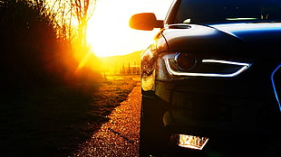 black car, Audi, car