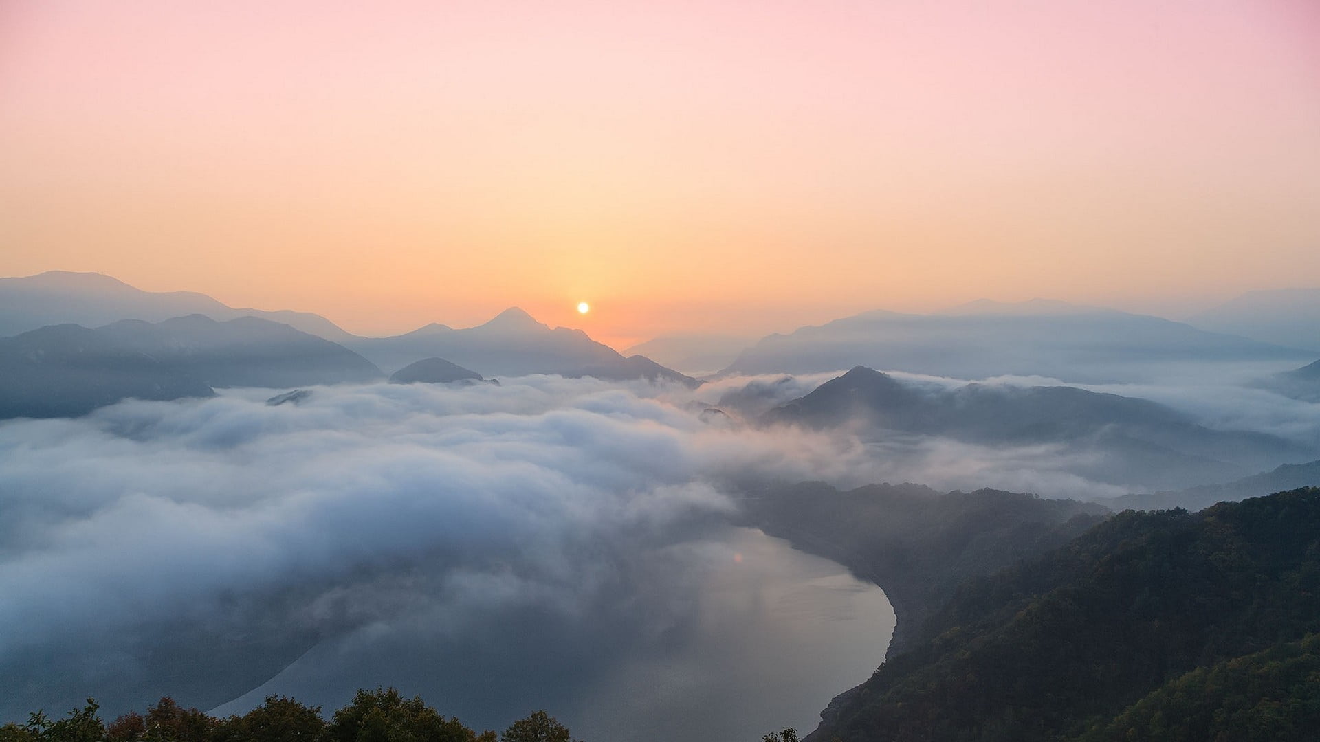 white clouds, nature, landscape, clouds, mountains