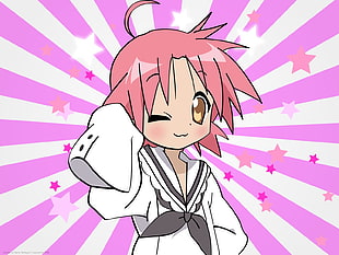 girl with pink hair anime fictional character digital wallpaper HD wallpaper