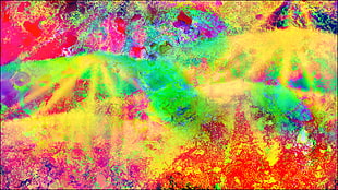 multicolored paint splatter wallpape, abstract, trippy, brightness, LSD HD wallpaper