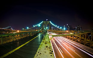 time-lapse photography of bridge, bridge, long exposure, wet, rain HD wallpaper