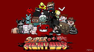 Super Meat Boy illustration HD wallpaper
