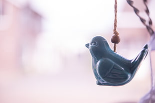 blue ceramic bird figurine HD wallpaper
