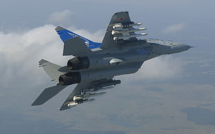 gray fighter jet, Mikoyan MiG-35 HD wallpaper