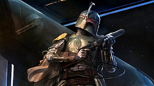 Star Wars Boba Fett illustration, Star Wars, Boba Fett, bounty hunter, artwork