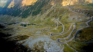 brown mountain, hairpin turns, Top Gear, road, landscape HD wallpaper