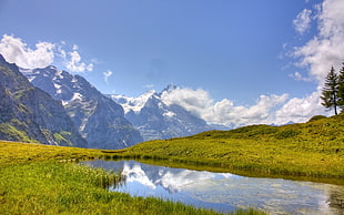 mountain range, landscape, mountains, lake