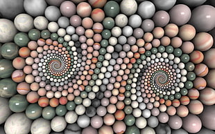 assorted-color marbles, sphere, abstract, balls, digital art