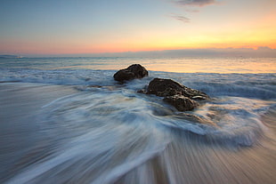 Time Lapse Photography of Sea Wave on Seashore during Daytime