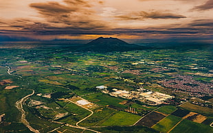 aerial photography, nature, landscape, volcano, Philippines HD wallpaper