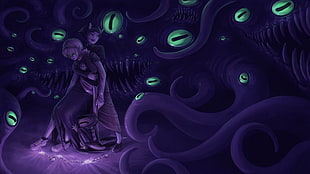 purple monster illustration, Homestuck, horror HD wallpaper