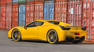 yellow Ferrari sports coupe, Ferrari 458, supercars, Novitec, Novitec Rosso