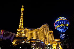 low angle photography of Las Vegas building during nighttime HD wallpaper