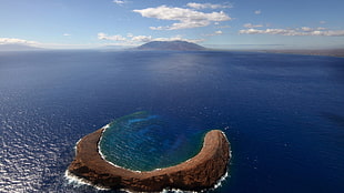 blue ocean and island surface