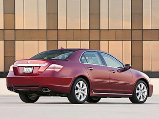 red Acura sedan HD wallpaper