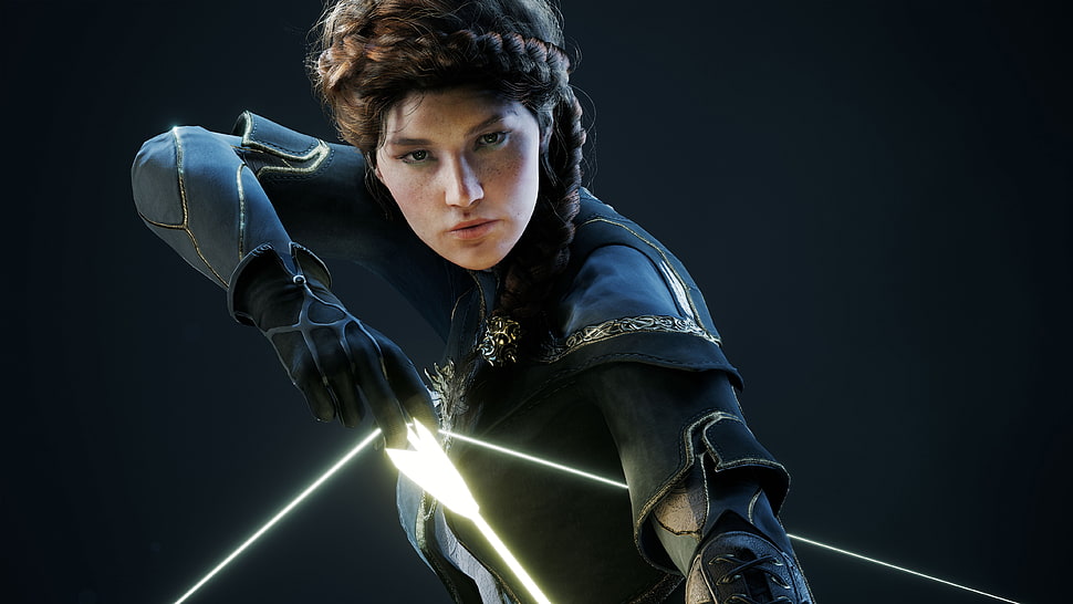female archer character HD wallpaper