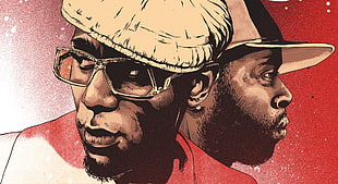 two men illustration, rap , J Dilla, Mos Def, hip hop HD wallpaper