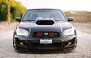 black Subaru Impreza car