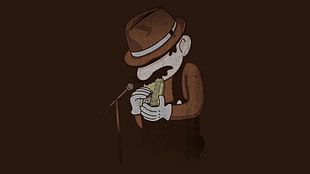 man with brown hat illustration