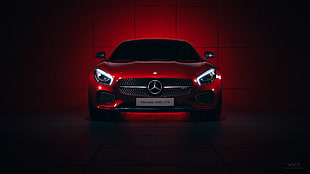 red Mercedes-Benz car HD wallpaper