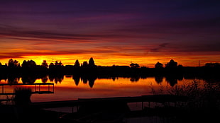 orange sunset, nature, sunset, sky, sunlight