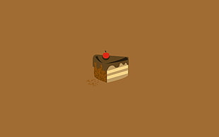 slice of cake illustration HD wallpaper