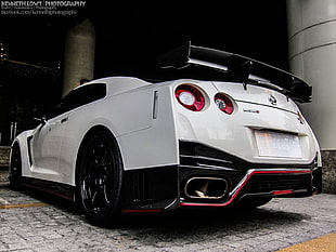 silver Nissan GT-R coupe, car