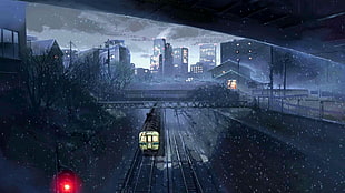 gray metal train illustration, 5 Centimeters Per Second HD wallpaper