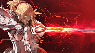 male anime character with sword, armor, sword, blonde,  Mordred (Fate/Apocrypha) HD wallpaper