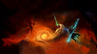 two gods fighting digital artwork, Brandon Sanderson, Stormlight Archives HD wallpaper