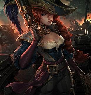 woman holding pistol character wallpaper, League of Legends, Miss Fortune (League of Legends) HD wallpaper